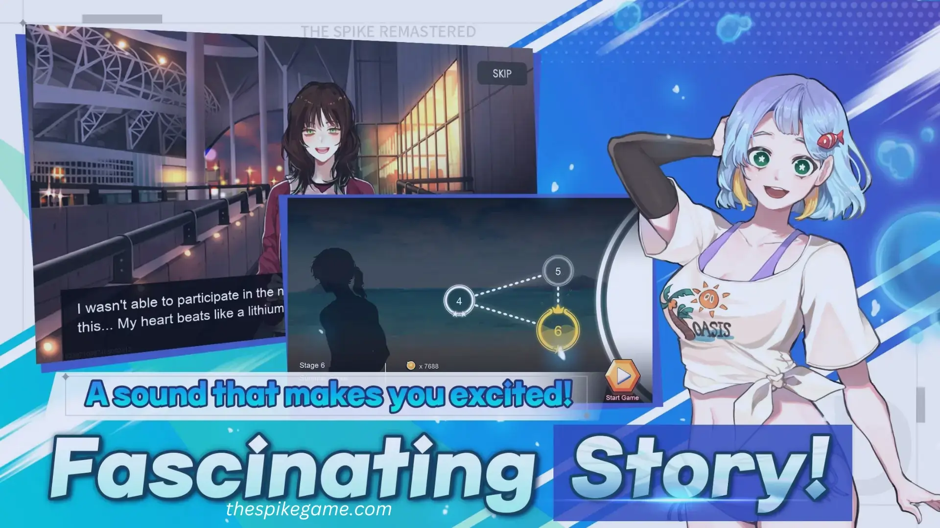 Download The Spike MOD APK v7.3.109 Unlimited Money, No Ads 14 Music and sound timing interface during an anime story scene in The Spike MOD APK